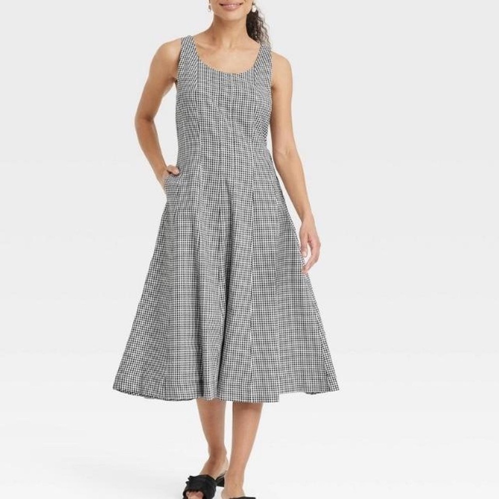 A New Day Women’s Dress- Black and White Midi Dress